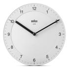 Relógio de parede analógico clássico da Braun com movimento silencioso de quartzo, fácil de ler, 20 cm de diâmetro em branco, modelo BC06W, tamanho único