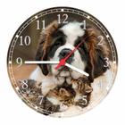 Relógio De Parede Animais Cão Gg 50 Cm Decorações Quartz