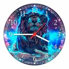 Relógio De Parede Animais Leão Abstrato Veterinário Pet Shop Tamanho 40 Cm De Diâmetro RC040