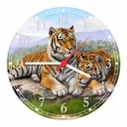 Relógio De Parede Animais Tigres Tamanho 40 Cm De Diâmetro RC042