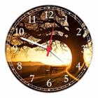 Relógio De Parede Árvore Sol Paisagens Gg 50 Cm G010
