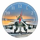 Relógio De Parede Avião Aeronave Caça Militar Decoração Quartz