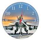 Relógio De Parede Avião Caça Jato Aeronave Paisagem Tamanho 40 Cm De Diâmetro RC004