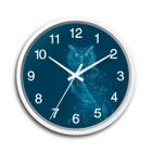 Relógio de Parede Azul Silencioso de Coruja 30x30cm