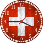 Relógio De Parede Bandeira Da Suíça Cruz Grega Branca Salas Quartos Decoração 40 Cm RC004