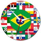 Relógio de Parede Bandeira de Países Circular - Decoração Bandeiras - Gringos House