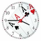 Relógio De Parede Baralho Pôquer Cartas Naipes Tamanho Grande 50 Cm Quartz G01