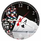 Relógio De Parede Baralho Pôquer Cartas Naipes Tamanho Grande 50 Cm Quartz G02