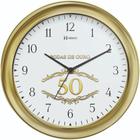 Relógio De Parede Bodas De Ouro 28 Cm Diâmetro Herweg 6637
