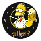 Relógio De Parede Cerveja Bar Homer Simpsons Churrasco Gourmet Decoração Quartz - Vital Quadros