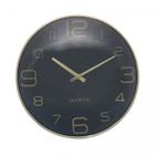 Relógio de Parede Chronos em Plástico Preto com Dourado 30,5x4cm - Lyor
