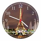 Relógio De Parede Cidade Paris Torre Eiffel Decoração Quartz