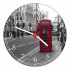 Relógio De Parede Cidades Cabine Telefônica Londres Inglaterra Paisagem Tamanho 40 Cm RC001
