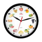 Relógio de Parede Decorativo Ômega Frutas Preto