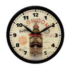 Relógio de Parede Decorativo Ômega Londres Preto