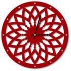 Relógio de Parede Decorativo Premium Mandala Vazado Vermelho