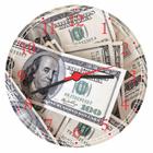 Relógio De Parede Dinheiro Dollar Finanças Decorações