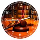 Relógio De Parede Direito Advogados Martelo Justiça Escritórios Salas Quartz Tamanho 40 Cm RC005