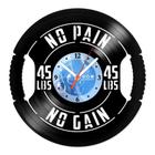 Relógio De Parede Disco Vinil Diversos - No Pain No Gain 45 LBS - VDI-241