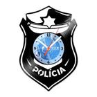 Relógio De Parede Disco Vinil Profissões - Distintivo Polícia - VPR-088