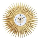 Relógio De Parede Dourado Luxuoso Metal Design Europeu 70Cm