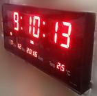 Relógio de parede e mesa 36cm led digital temómetro vermelho