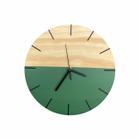 Relógio de Parede em Madeira Minimalista Verde 28cm
