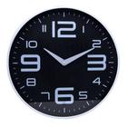Relógio De Parede em Plástico 30,5x4cm Branco e Preto Lyor