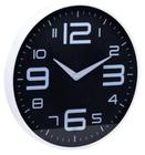 Relógio de Parede em Plástico Preto e Branco 25x4cm - Lyor