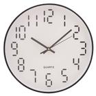 Relógio de Parede em Plástico Quartz Branco com Preto 30,5x4cm 2745 - Lyor