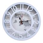 Relógio De Parede Escritório Países Moderno Branco 30x30cm