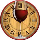 Relógio de Parede Estilo Rústico Retrô Taça de Vinho 30 cm