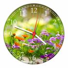 Relógio De Parede Flores Jardim Paisagens Gg 50 Cm G010