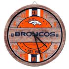 Relógio de parede FOCO Denver Broncos NFL Barrel Wood 30x4x30cm