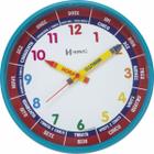 Relógio De Parede Infantil Educativo Herweg 26cm Azul
