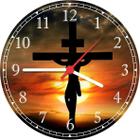 Relógio De Parede Jesus Cristo Cruz Religiosidade
