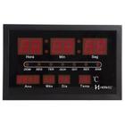 Relogio de parede led digital com calendario termometro medidor de temperatura em metal herweg