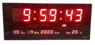 Relógio De Parede LED Digital Temperatura Calendário Pequena