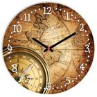 Relógio de Parede Mapa Mundi Silencioso 30cm