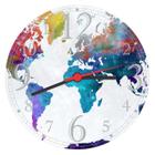 Relógio De Parede Mapa Mundo Países Continentes Decorações