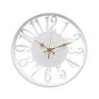 Relógio De Parede Minimalista Decorativo Branco 30,5cm Vazado