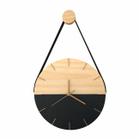 Relógio De Parede Minimalista Preto E Dourado Com Alça 28Cm