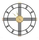 Relógio De Parede Preto Dourado Design Europeu 50Cm