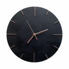 Relógio de Parede Preto Fosco com Ponteiros em Rose Gold 30cm - Edward Clock