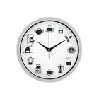 Relógio de Parede Redondo Analógico Café Branco 25cm - Casambiente