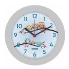 Relógio de Parede Redondo Decorativo Cinza Coruja
