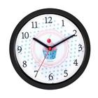 Relógio de Parede Redondo Decorativo Preto CupCake- Ambiente Herweg