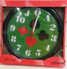 Relógio de Parede Redondo Genial 23cm Caixa Vermelha