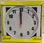 Relógio de Parede Redondo/Quadrado Genial 23cm Caixa Amarela