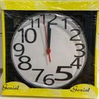 Relógio de Parede Redondo Quadrado Genial 23cm Caixa Amarela
